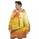 Autumn Trees Print Hoodie Blanket