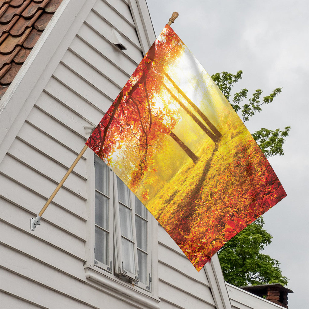 Autumn Trees Print House Flag