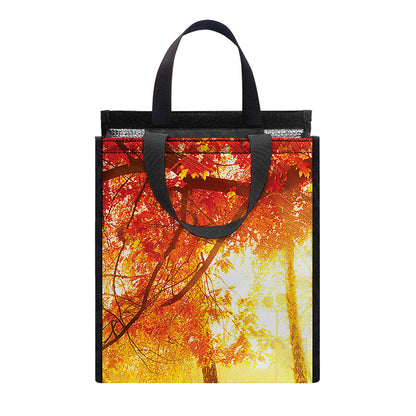 Autumn Trees Print Insulated Lunch Tote