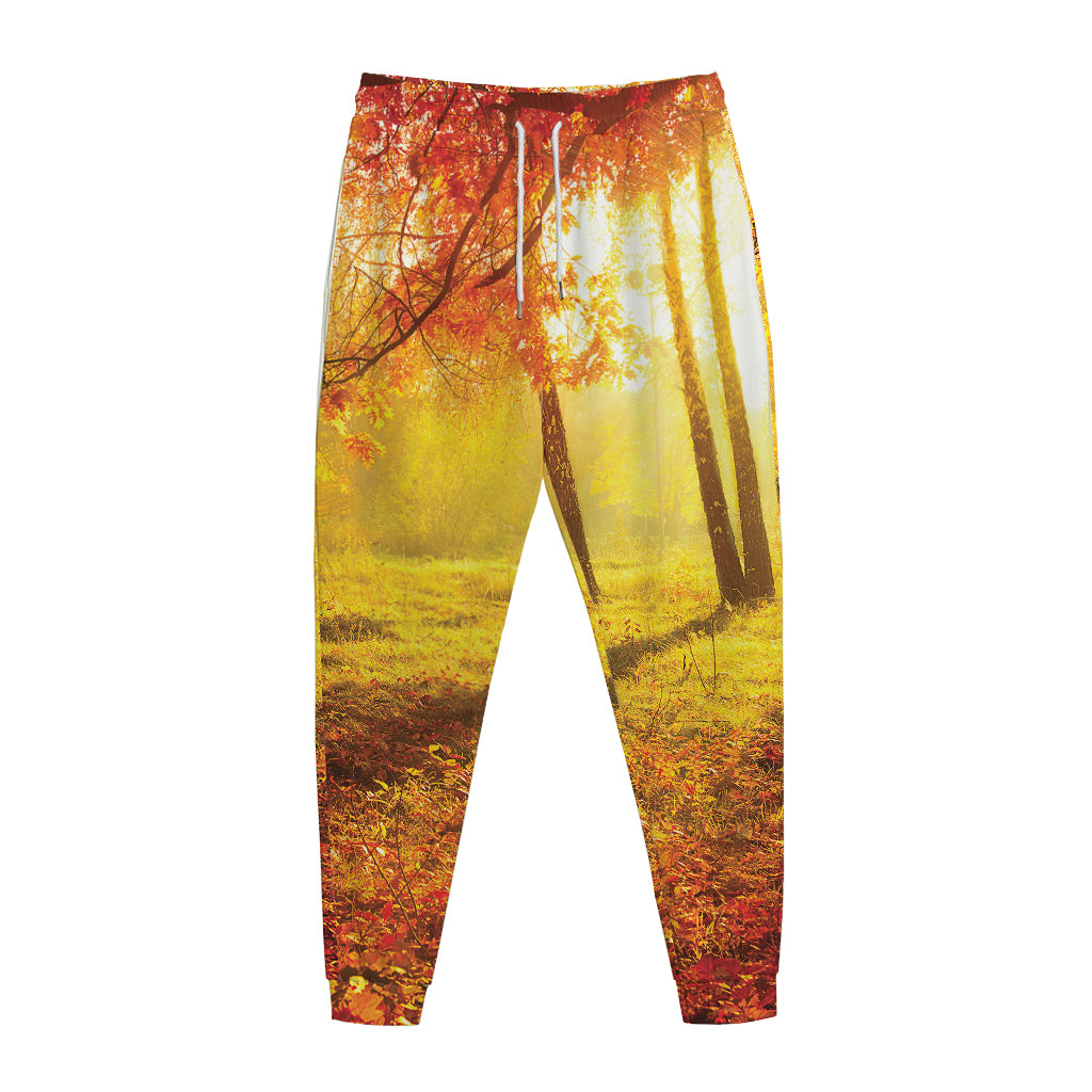 Autumn Trees Print Jogger Pants