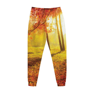 Autumn Trees Print Jogger Pants