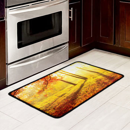 Autumn Trees Print Kitchen Mat
