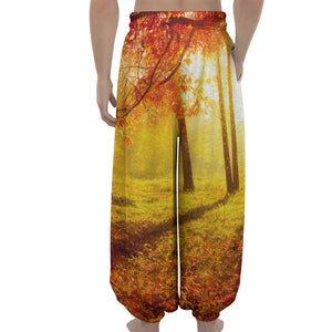 Autumn Trees Print Lantern Pants