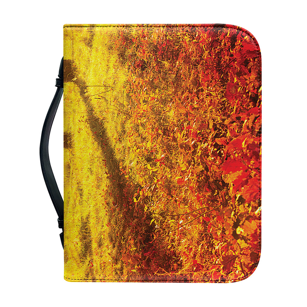 Autumn Trees Print Leather Bible Cover