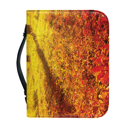 Autumn Trees Print Leather Bible Cover