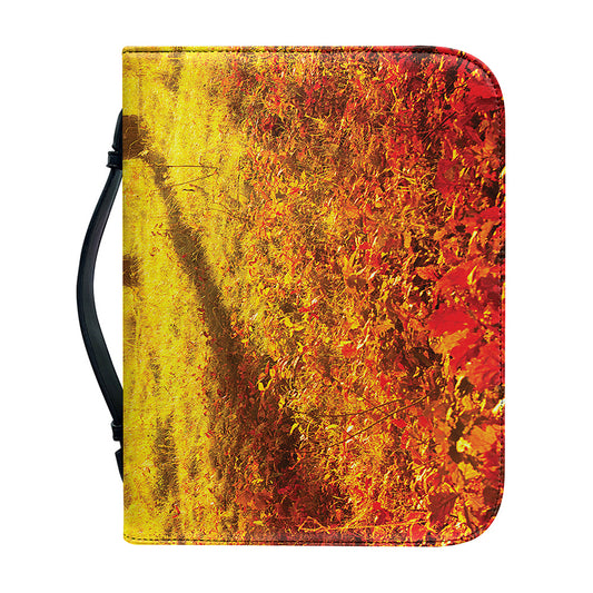 Autumn Trees Print Leather Bible Cover