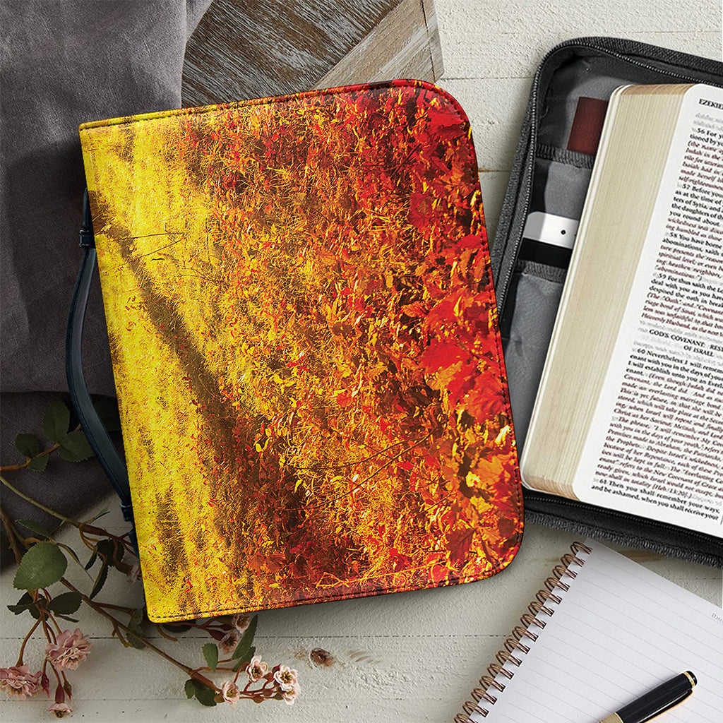 Autumn Trees Print Leather Bible Cover