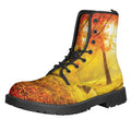 Autumn Trees Print Lace-Up Boots