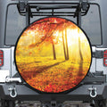 Autumn Trees Print Leather Spare Tire Cover