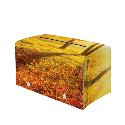 Autumn Trees Print Leather Tissue Box Cover