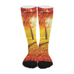 Autumn Trees Print Long Socks