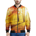 Autumn Trees Print Men's Bomber Jacket