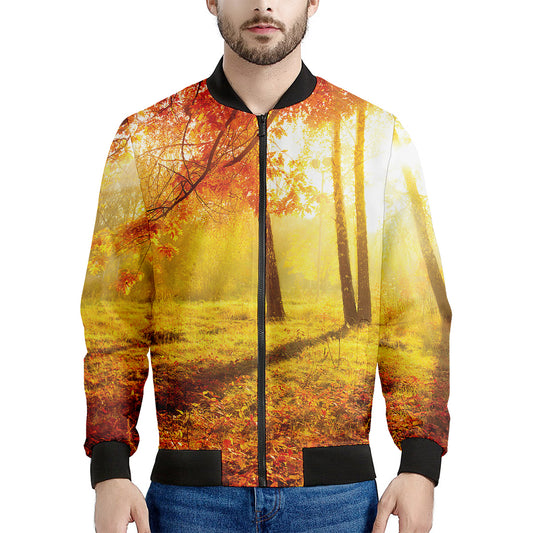 Autumn Trees Print Men's Bomber Jacket