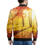 Autumn Trees Print Men's Bomber Jacket