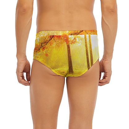 Autumn Trees Print Men's Briefs