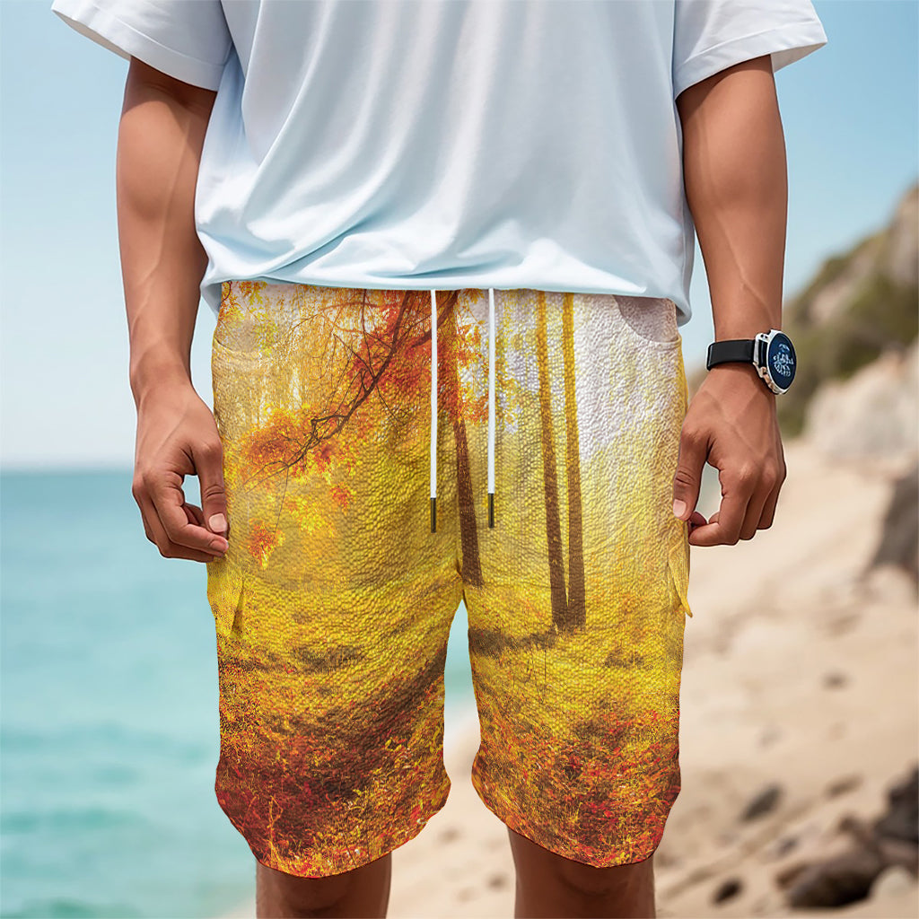 Autumn Trees Print Men's Cargo Shorts