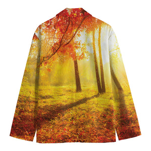 Autumn Trees Print Men's Cotton Blazer