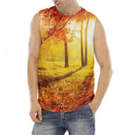 Autumn Trees Print Men's Fitness Tank Top