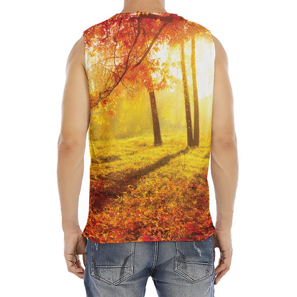 Autumn Trees Print Men's Fitness Tank Top