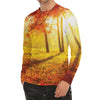 Autumn Trees Print Men's Long Sleeve Rash Guard