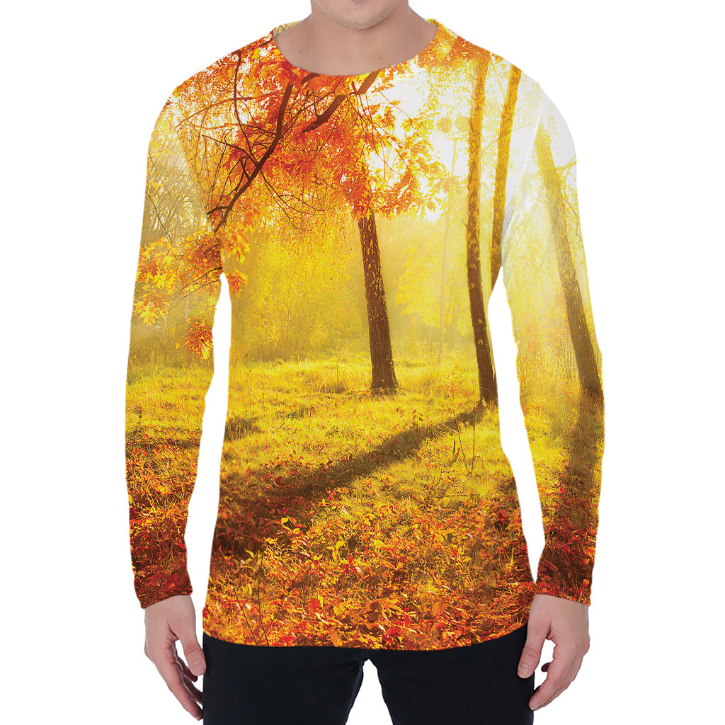 Autumn Trees Print Men's Long Sleeve T-Shirt