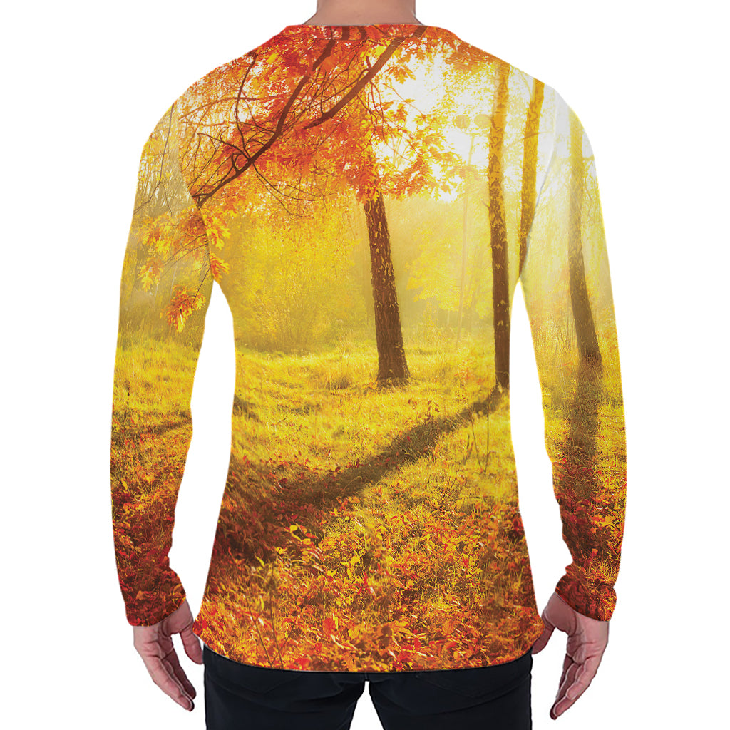Autumn Trees Print Men's Long Sleeve T-Shirt