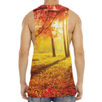 Autumn Trees Print Men's Muscle Tank Top