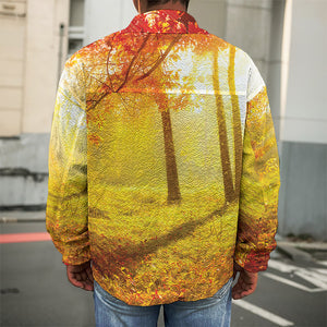 Autumn Trees Print Men's Shirt Jacket