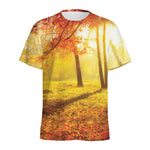 Autumn Trees Print Men's Sports T-Shirt