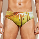 Autumn Trees Print Men's Swim Briefs