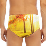 Autumn Trees Print Men's Triangle Swim Briefs