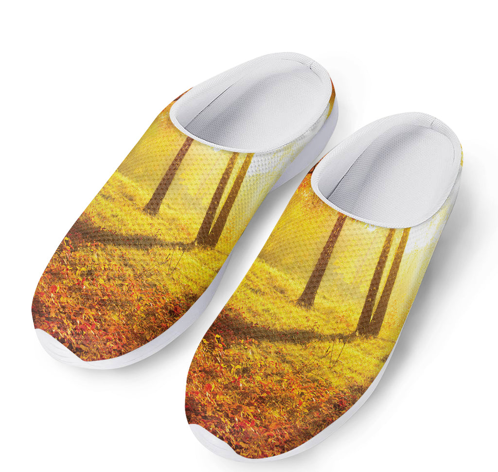 Autumn Trees Print Mesh Casual Shoes