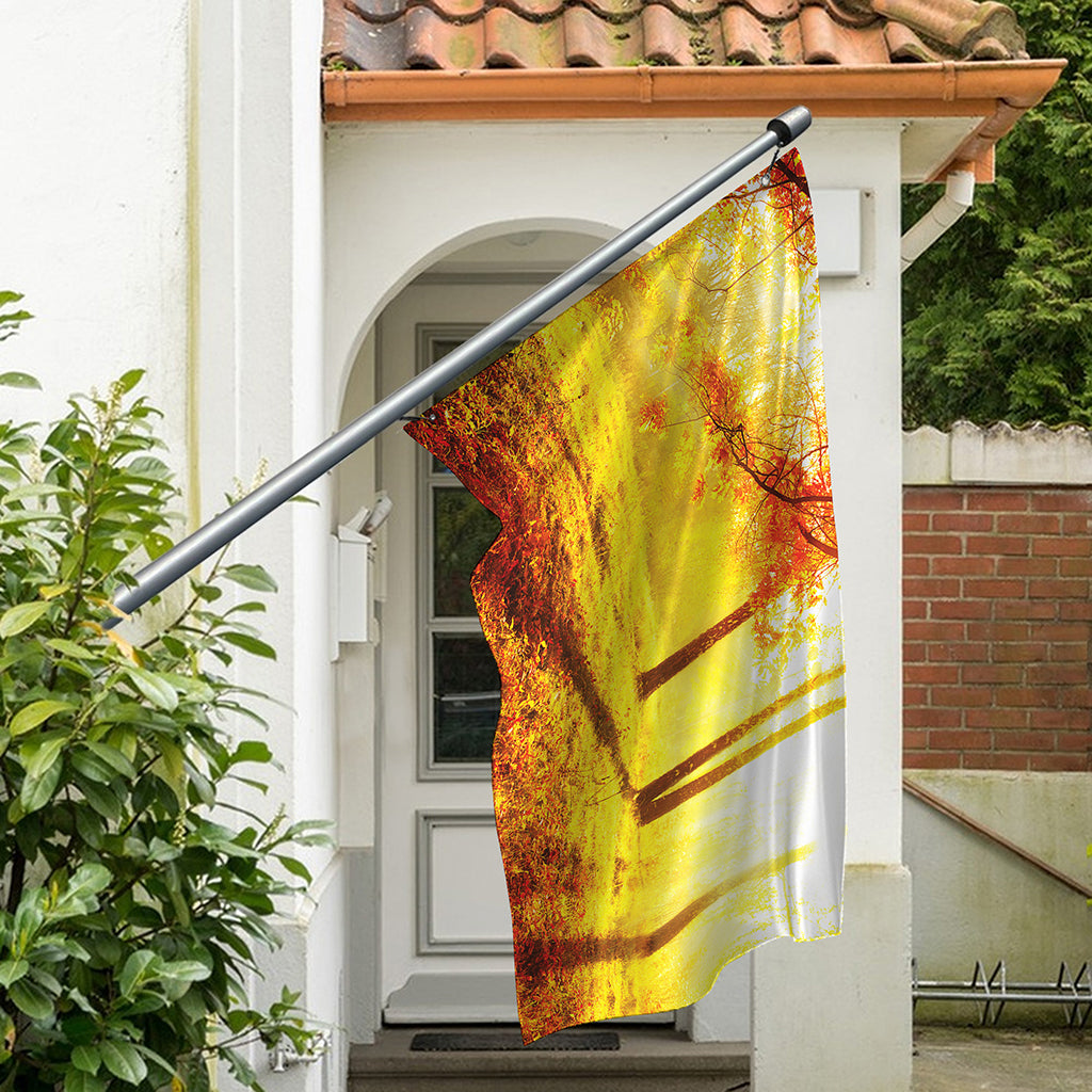 Autumn Trees Print Polyester Flag