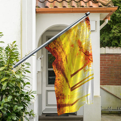 Autumn Trees Print Polyester Flag