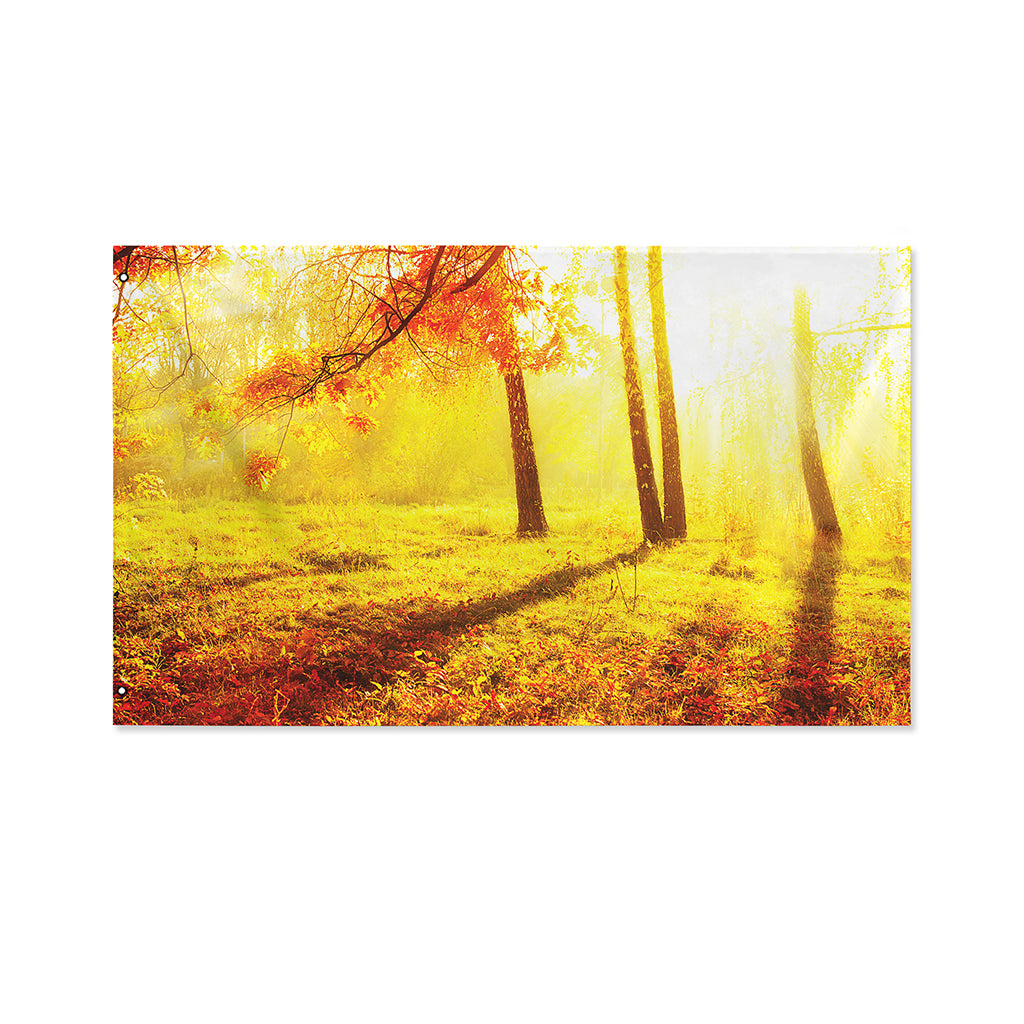 Autumn Trees Print Polyester Flag