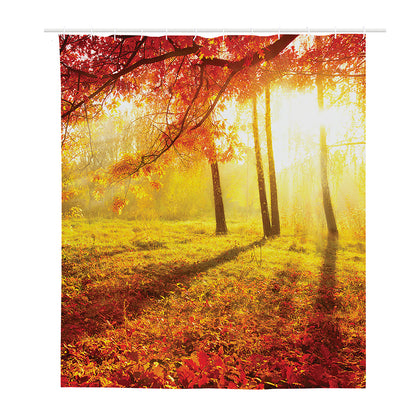Autumn Trees Print Polyester Shower Curtain