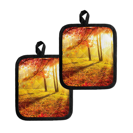 Autumn Trees Print Pot Holders