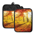 Autumn Trees Print Pot Holders With Pocket