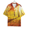 Autumn Trees Print Rayon Hawaiian Shirt