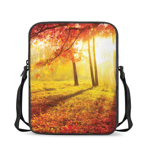 Autumn Trees Print Rectangular Crossbody Bag