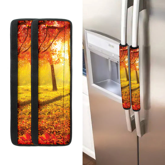 Autumn Trees Print Refrigerator Handle Covers