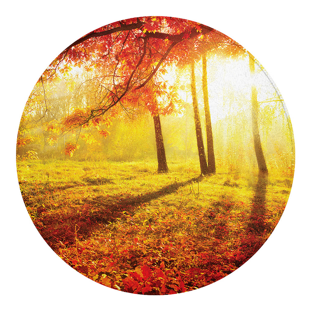 Autumn Trees Print Round Blanket