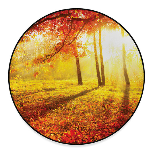 Autumn Trees Print Round Floor Mat