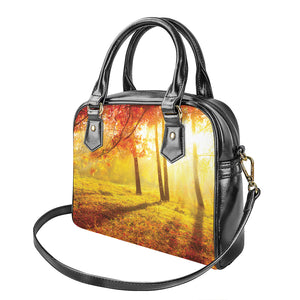 Autumn Trees Print Shoulder Handbag