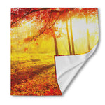 Autumn Trees Print Silk Bandana