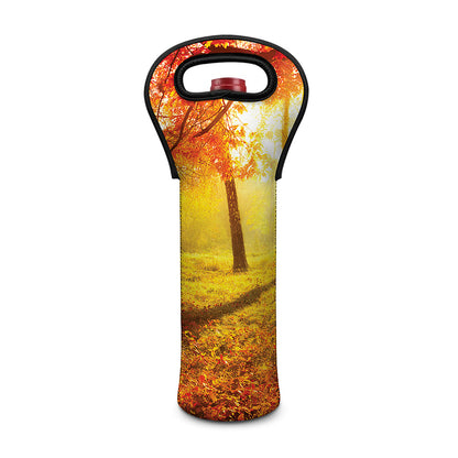 Autumn Trees Print Single Neoprene Wine Tote