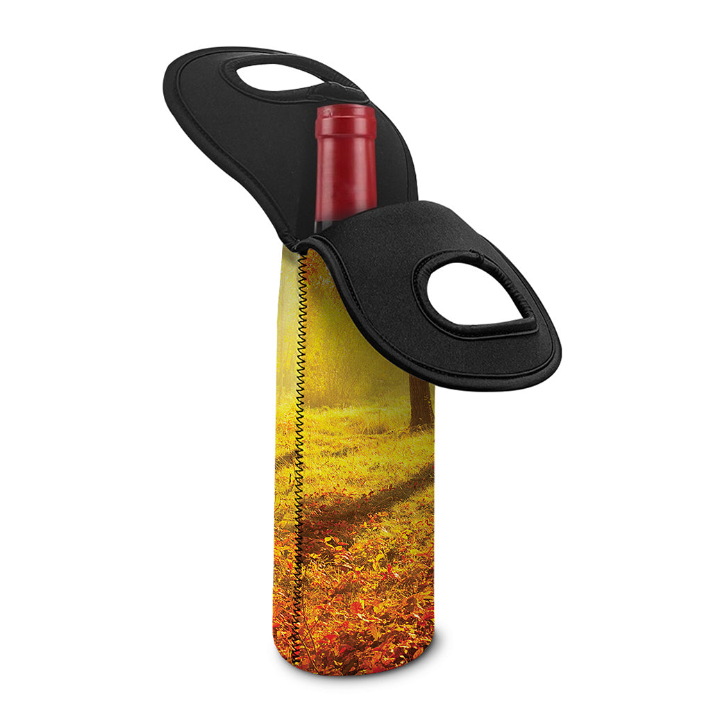 Autumn Trees Print Single Neoprene Wine Tote