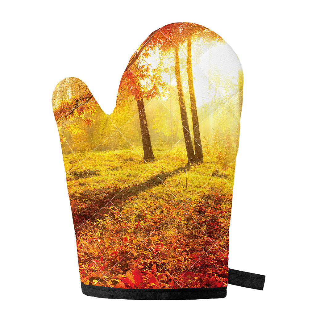 Autumn Trees Print Single Oven Mitt