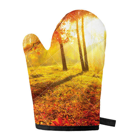 Autumn Trees Print Single Oven Mitt