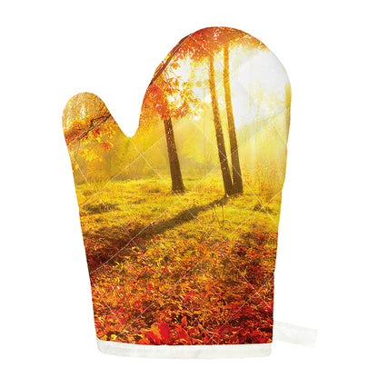 Autumn Trees Print Single Oven Mitt